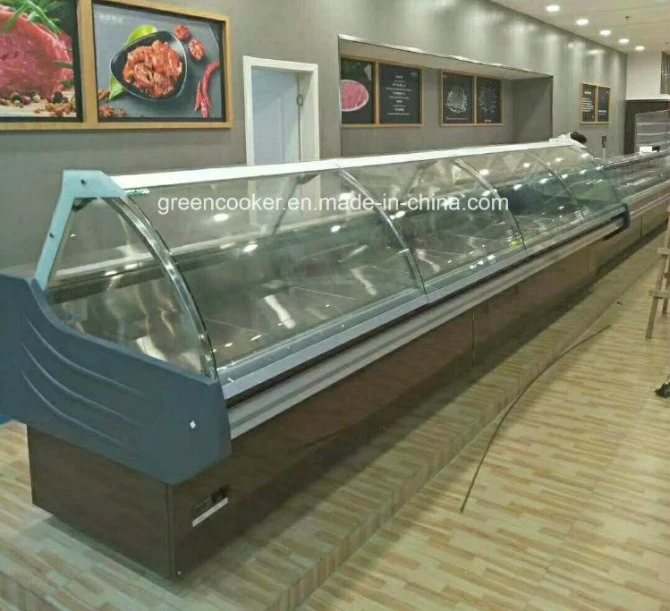 Commercial Meat Shop Butcher Equipment Service Counter Cabinet Deli Chicken Display Showcase Fridge Refrigerator